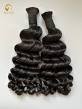 Looe Deep Wave Bulk Hair for Bobo Braiding -1B