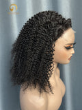 Top Virgin Hair 6*6 7*7 9*6 HD Closure Wig - Kinky Curly #1B