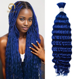 BLUE# Bulk Hair for bobo braiding - Deep wave