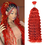 Red Bulk Hair for bobo braiding - Deep wave